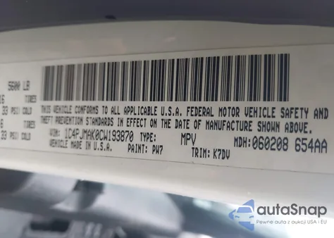 2012 Jeep Liberty Sport from USA, damaged, VIN 1C4PJMAK0CW193870